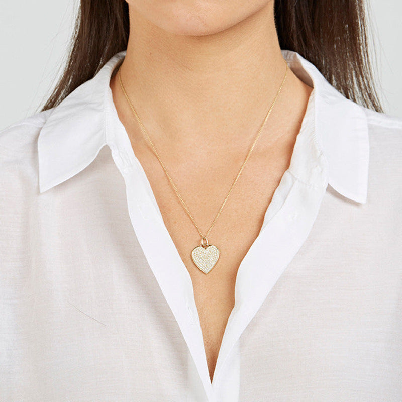 “Full Heart” S925 Sterling Silver Zircon Heart Pendant Necklace