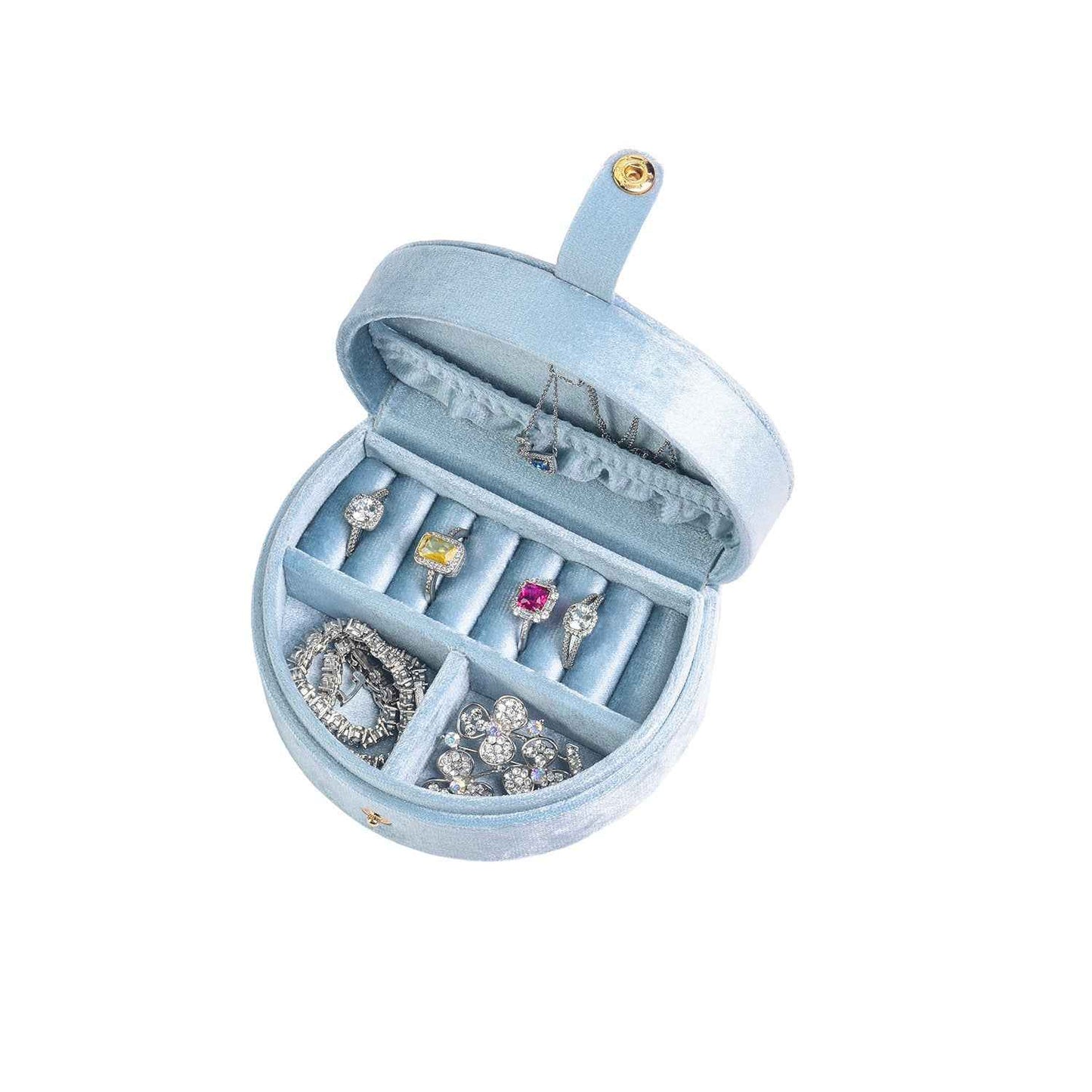 Velvet Jewelry Case Compact Travel Organizer for Rings Earrings Necklace