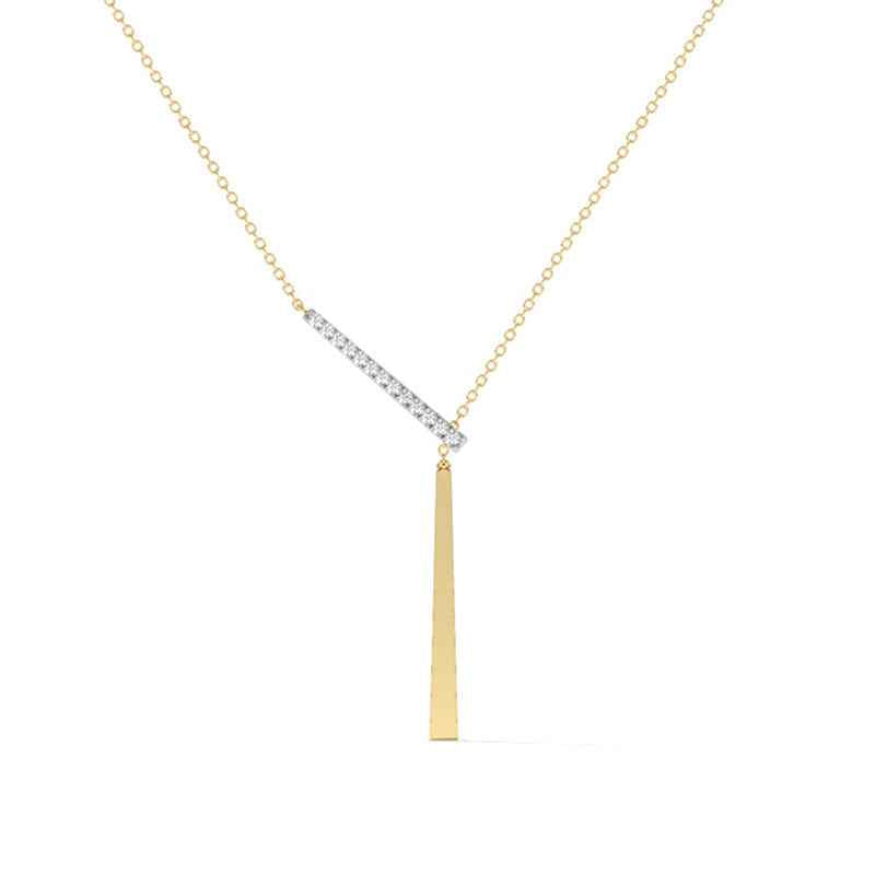 Linear Éclat S925 Silver Geometric Bar Drop Pendant Necklace