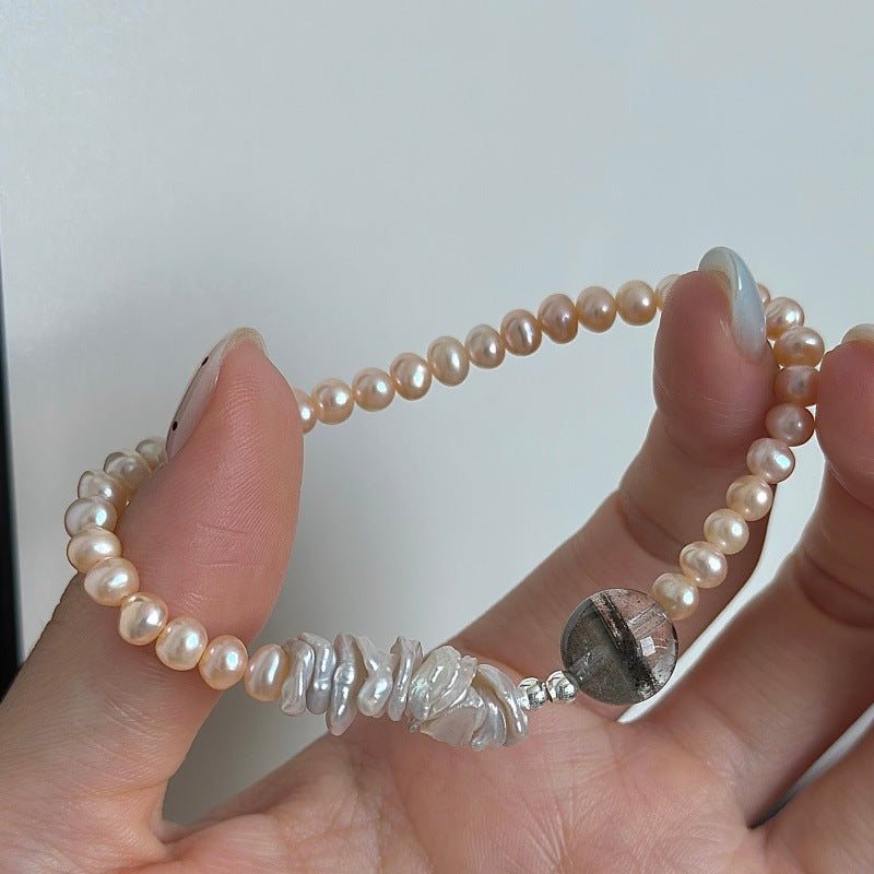 “Pearl Current” S925 Sterling Silver Adjustable Pearl Stretch Ring