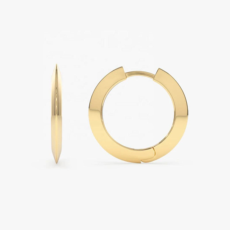 “Modern Orbit” S925 Sterling Silver Geometric Circle Hoop Earrings