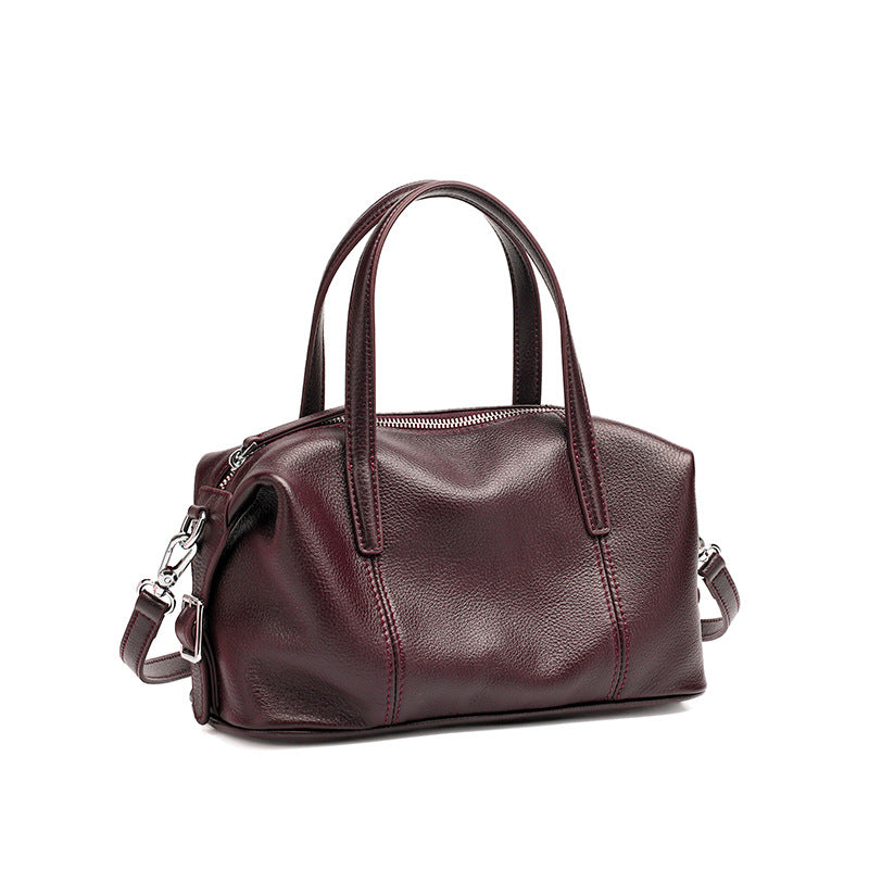 Women's Pebbled Cowhide Pillow Clutch Bag with Adjustable Strap