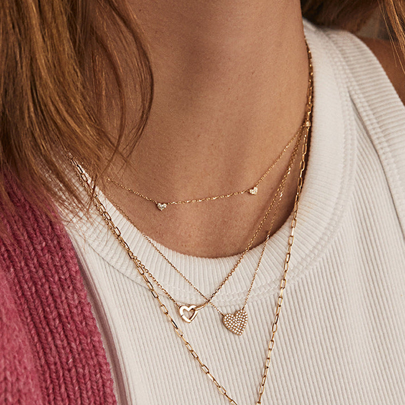 “Sweetheart Glow” S925 Sterling Silver Zircon Heart Necklace