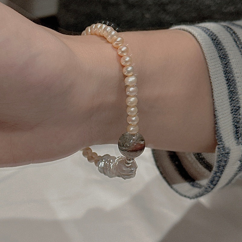 “Pearl Current” S925 Sterling Silver Adjustable Pearl Stretch Ring