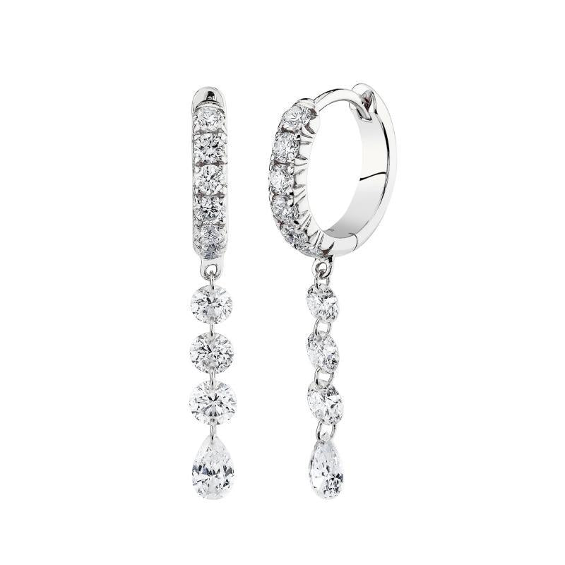 “Teardrop Allure” S925 Sterling Silver Zircon Drop Hoop Earrings