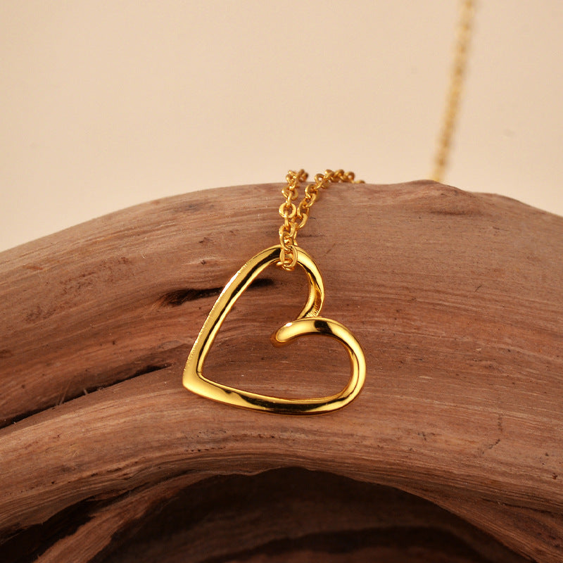 “Heart Veil” S925 Sterling Silver Openwork Heart Necklace
