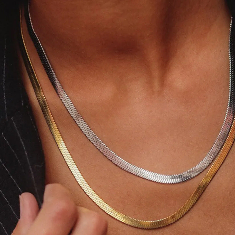 “Blade Link” S925 Sterling Silver Minimalist Chain Necklace
