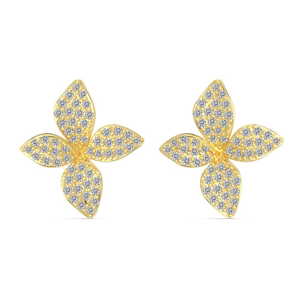 Aurelia Bloom S925 Sterling Silver Flower Zircon Necklace Earrings Ring Set