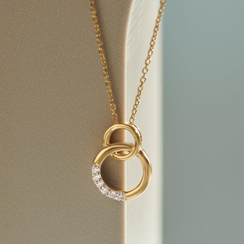 “Mobius Duo” S925 Sterling Silver Double Circle Necklace