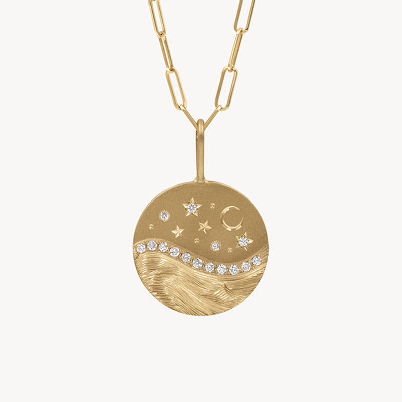 “Celestial Glow” S925 Sterling Silver Star & Moon Necklace