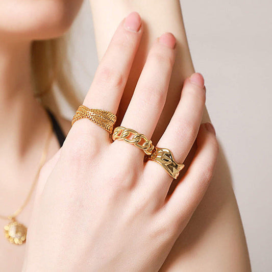 Minimal Interlocking Open Ring Sterling Silver Adjustable Sculptural Band