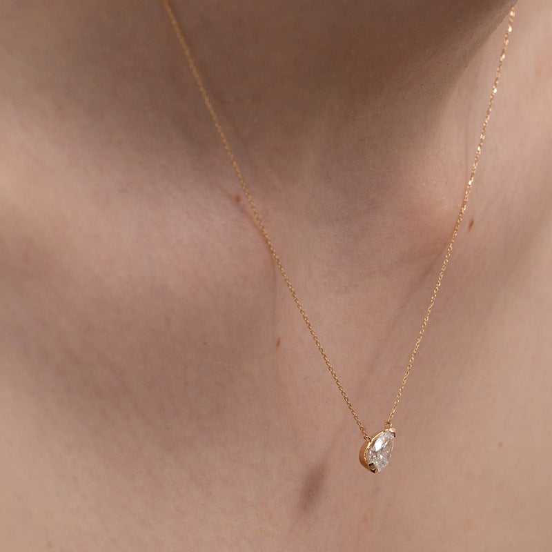 “Geo Eclat” S925 Sterling Silver Zircon Geometric Necklace