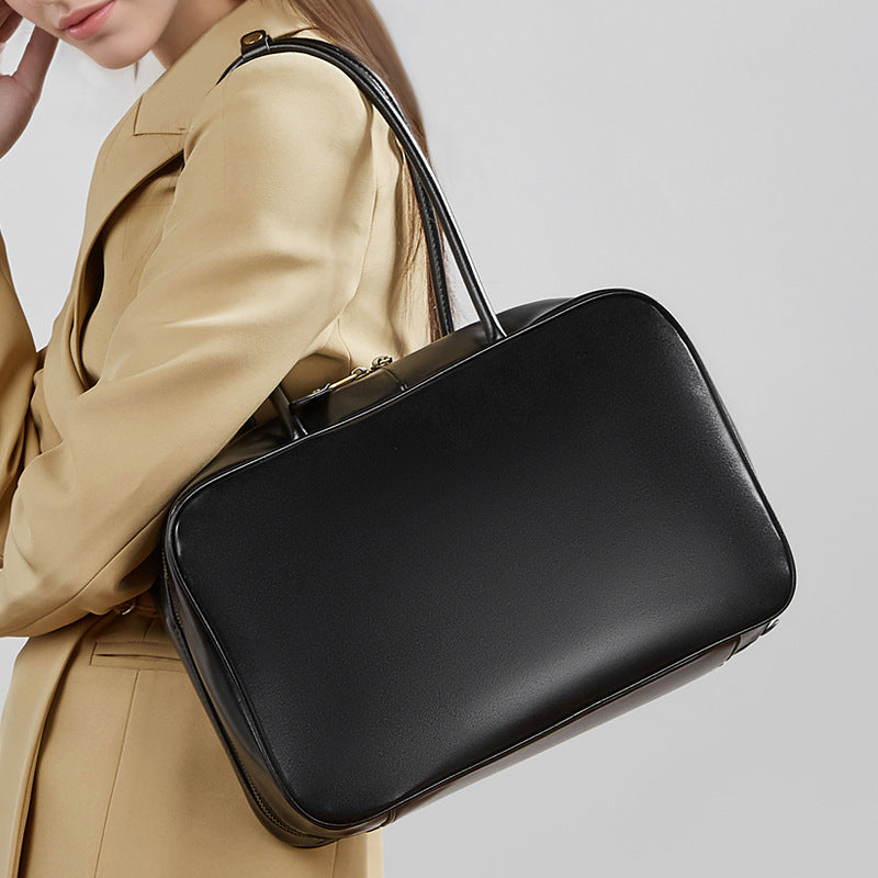 Women's Smooth Full-Grain Cowhide Boxy Work Bag