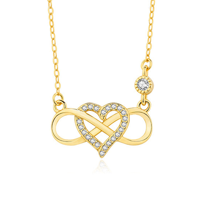 925 Sterling Silver Pavé Heart Necklace – Infinity Heart