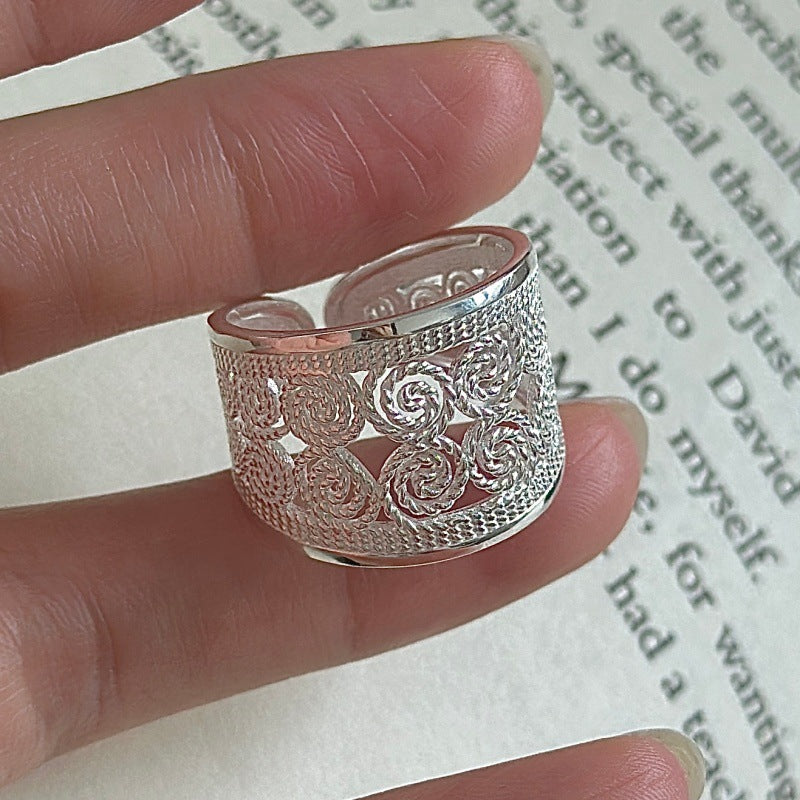 “Vintage Lace” S925 Sterling Silver Open Adjustable Vine Ring