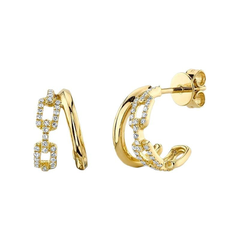 “Vela Loop” S925 Sterling Silver V-Shaped Zircon Stud Earrings