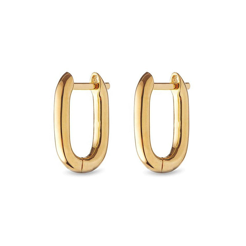 “U-Shape Essential” S925 Sterling Silver Minimalist U-Shaped Hoop Earrings