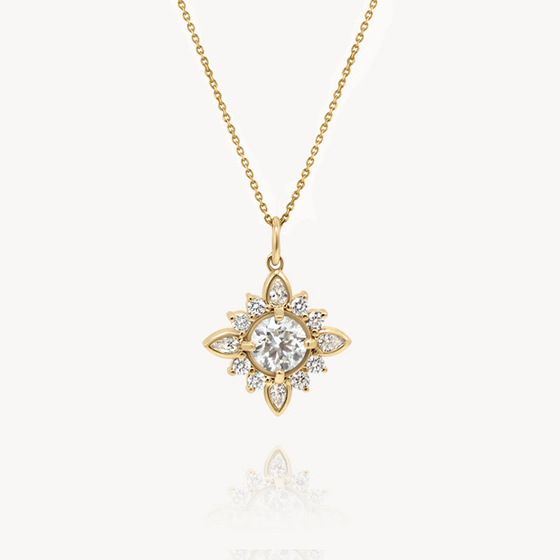 “Stellar Muse” S925 Sterling Silver Vintage Star Pendant Necklace