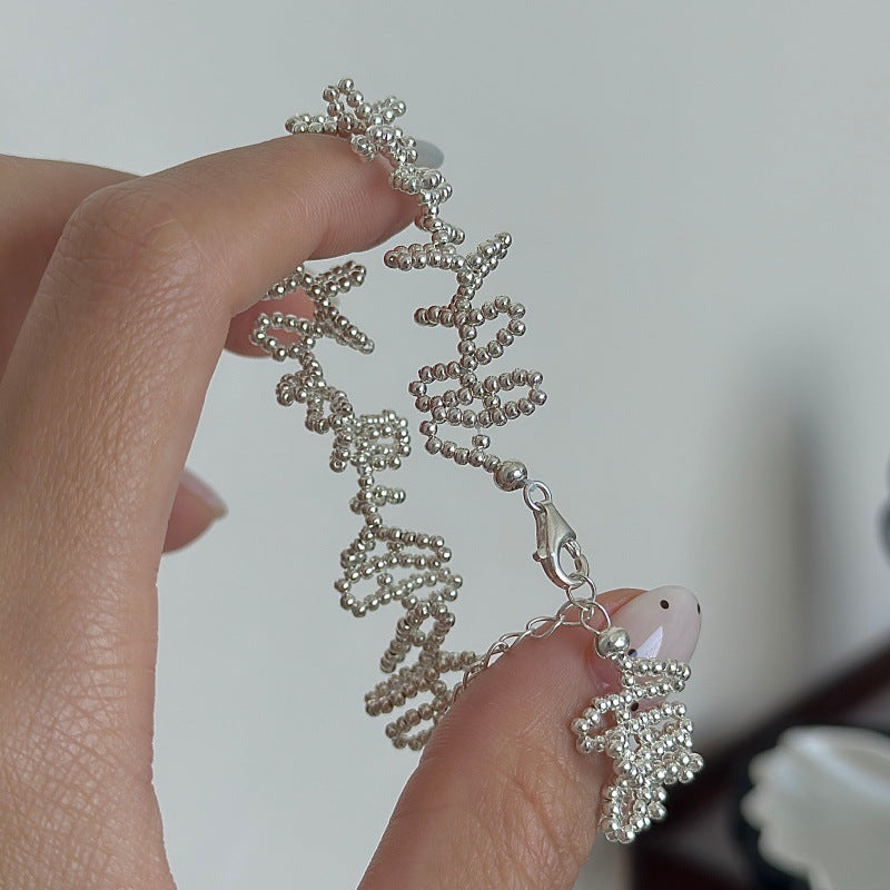 “Waveform” S925 Sterling Silver Irregular Wave Bracelet