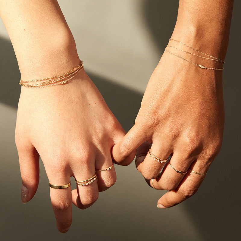“Close to Heart” S925 Sterling Silver Double Heart Bracelet