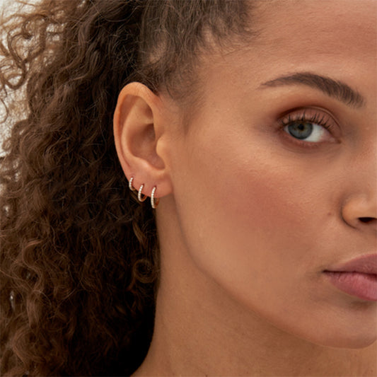 “Classic Orbit” S925 Sterling Silver Zircon Circle Hoop Earrings
