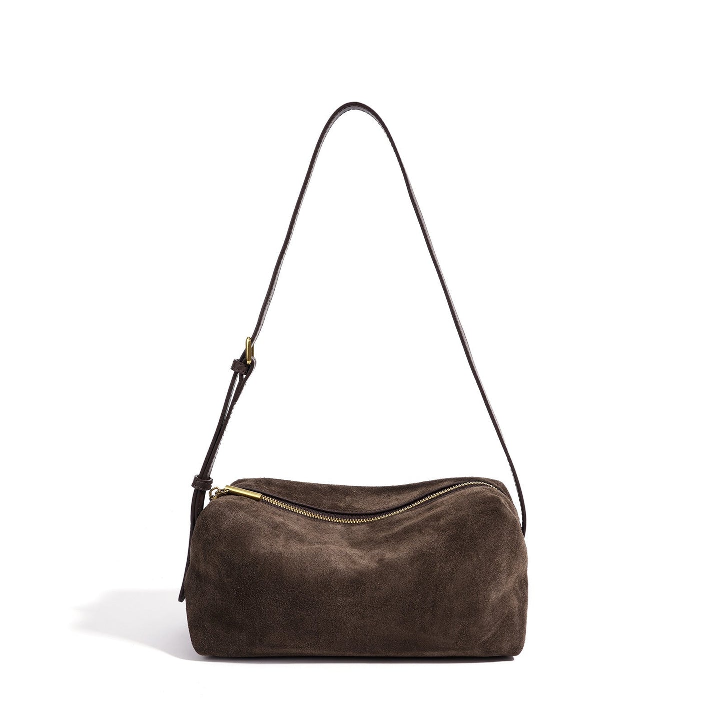 Women's Suede Leather Slouchy Clutch Bag with Adjustable Strap