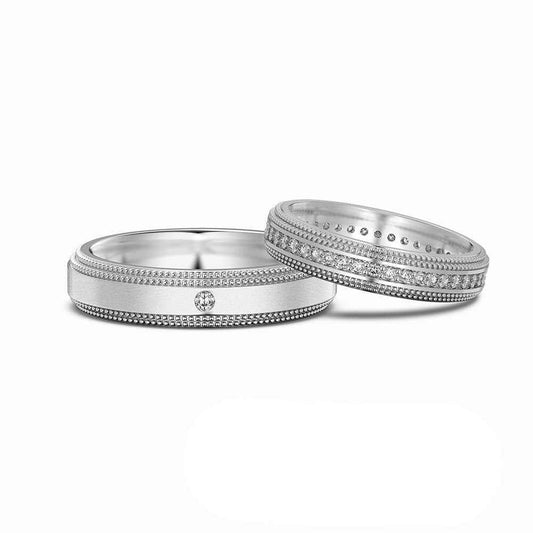925 Sterling Silver Eternal Grace Couple Rings Minimalist Matching Rings