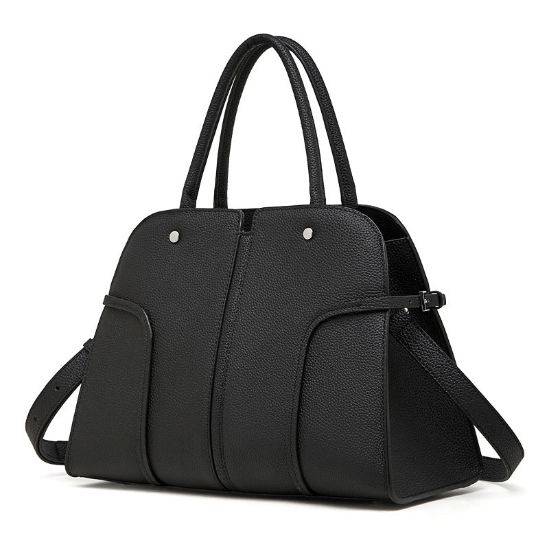 Women's Pebbled Cowhide Paneled Doctor-Style Work Bag