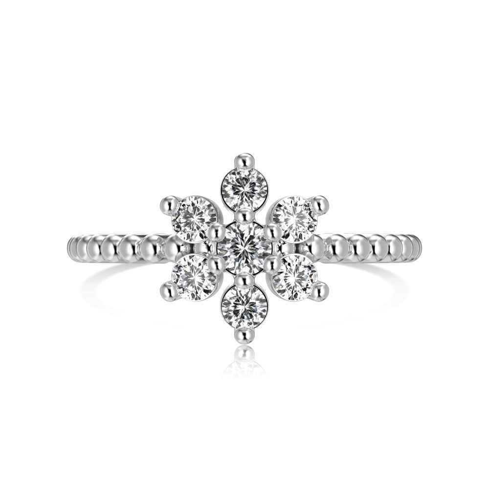 Snowfall Radiance Snowflake Zircon Jewelry Set in S925 Sterling Silver