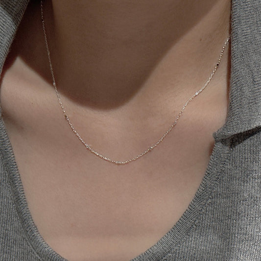“Tiny Blocks” S925 Sterling Silver Minimalist Geometric Necklace