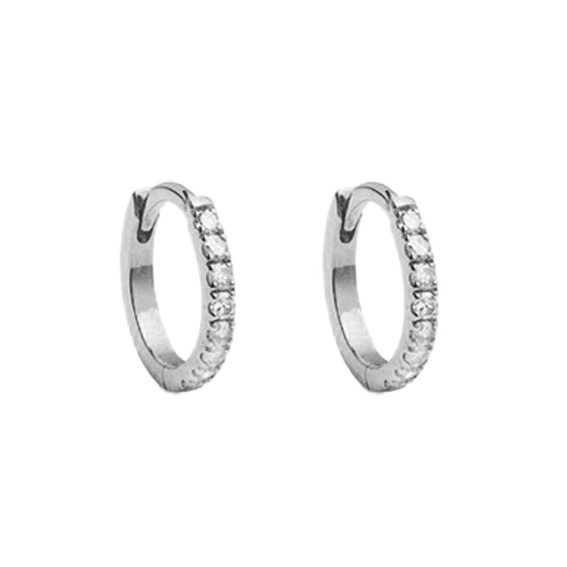 “Classic Orbit” S925 Sterling Silver Zircon Circle Hoop Earrings