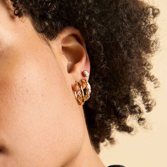 “Starry Halo” S925 Sterling Silver Star-Inspired Hoop Earrings with Sparkling Accents