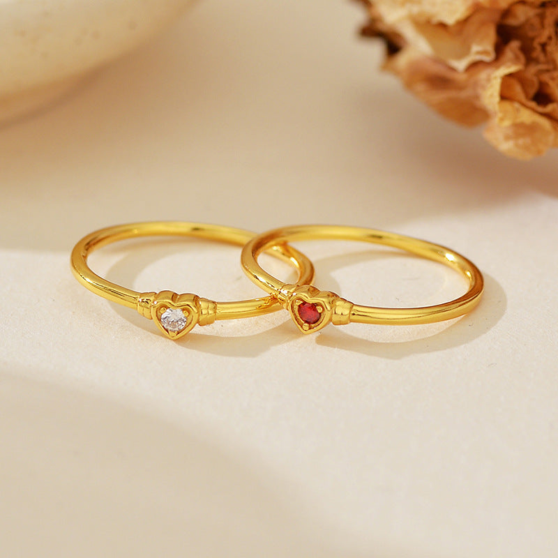 “Heart Spark” S925 Sterling Silver Micro-Pavé Heart Ring