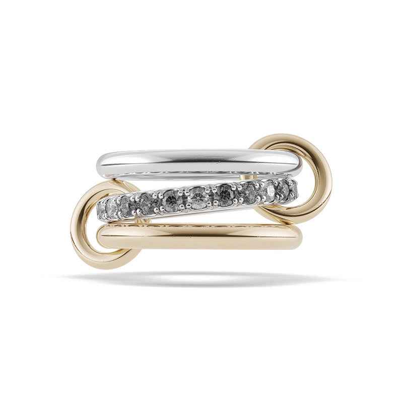 925 Sterling Silver Midnight Trio Linked Triple Band Ring 18K Gold Platinum Vermeil