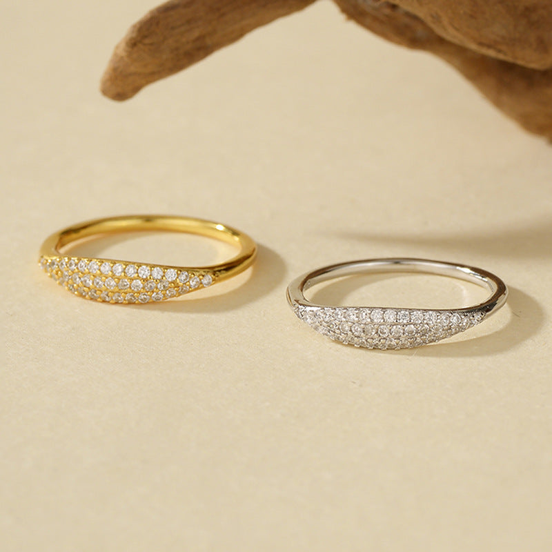 “Eclat Line” S925 Sterling Silver Full-Pave Zircon Ring
