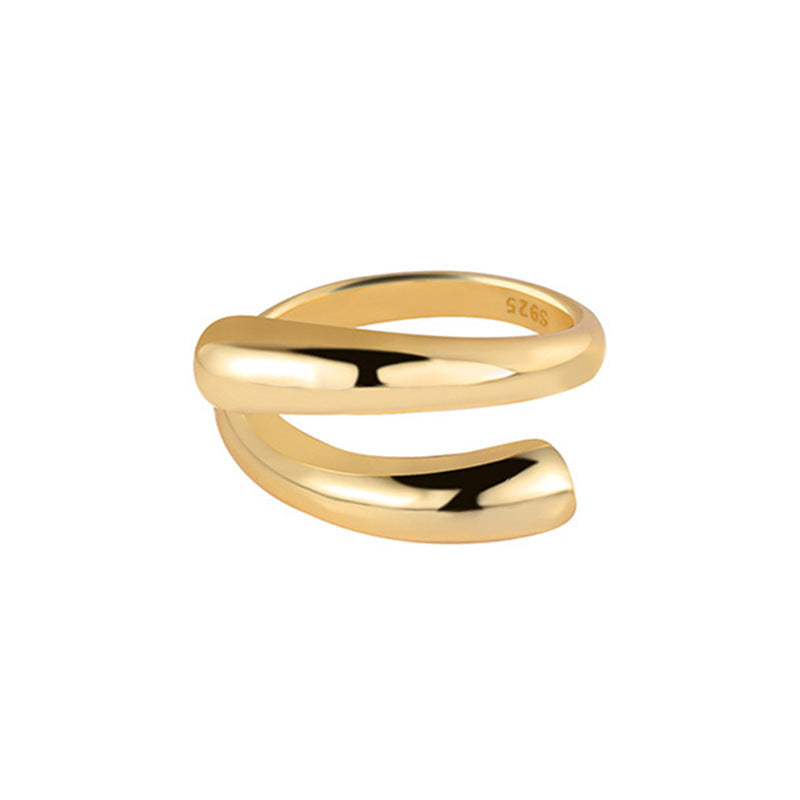 “Clean Arc” S925 Sterling Silver Open Adjustable Geometric Ring