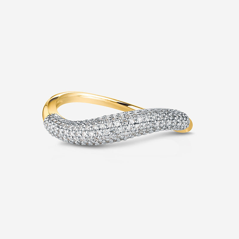 “Orbit Duo” S925 Sterling Silver Geometric Zircon Band Ring