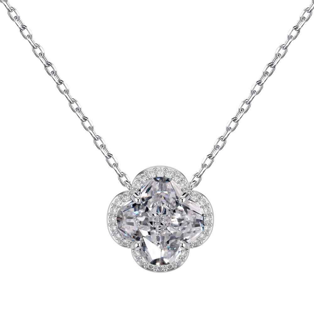 Clover Brilliance Pavé Clover Jewelry Set with Zircon in S925 Sterling Silver