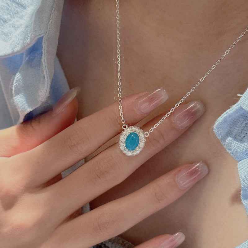 S925 Sterling Silver Textured Heart Necklace Zircon Adjustable Chain