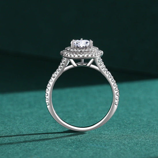 Royal Heart Halo Heart Cut Halo Ring in 925 Sterling Silver