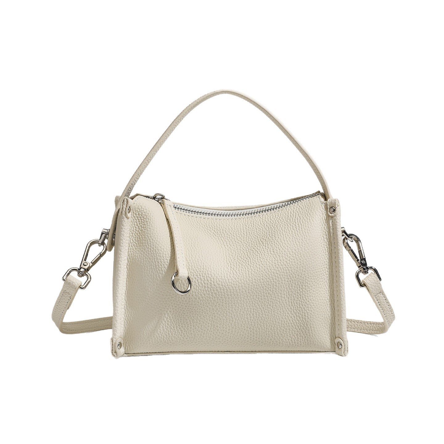 Women's Pebbled Cowhide Foldover Crossbody Clutch Bag