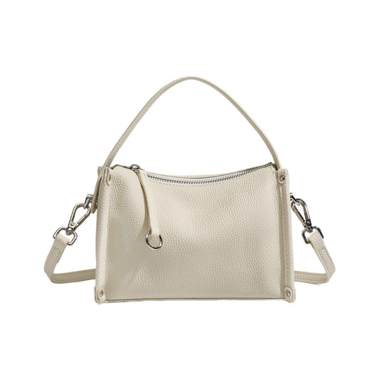 Women's Pebbled Cowhide Foldover Crossbody Clutch Bag