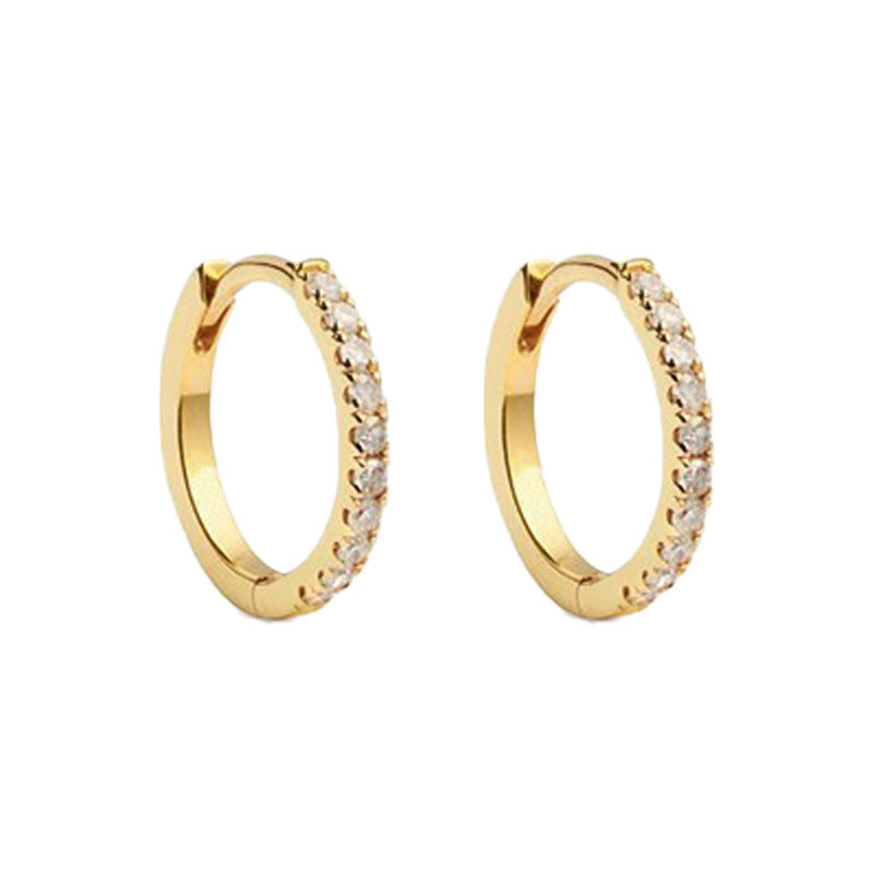 “Classic Orbit” S925 Sterling Silver Zircon Circle Hoop Earrings