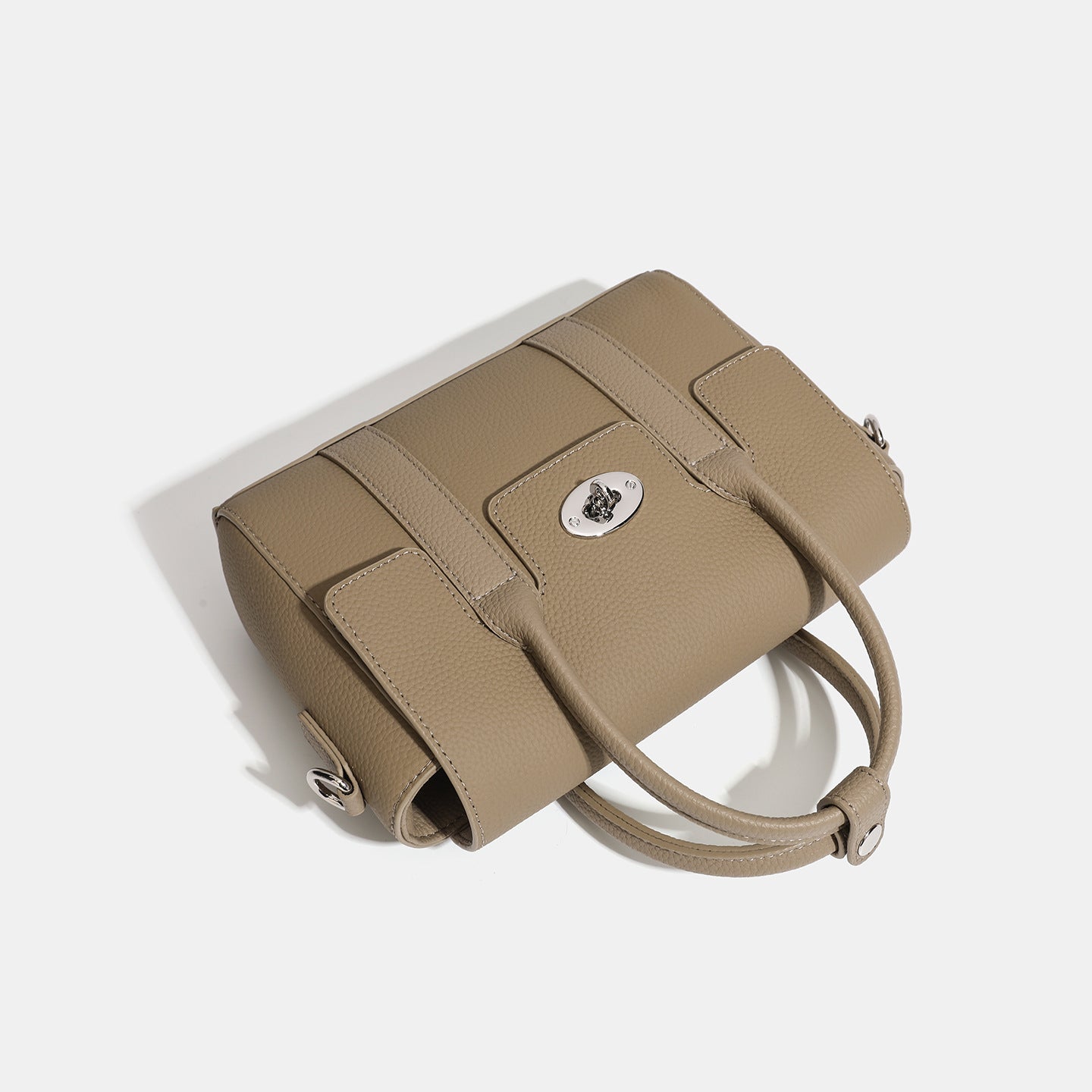 Women's Top-Grain Cowhide Vintage Twist-Lock Box Bag