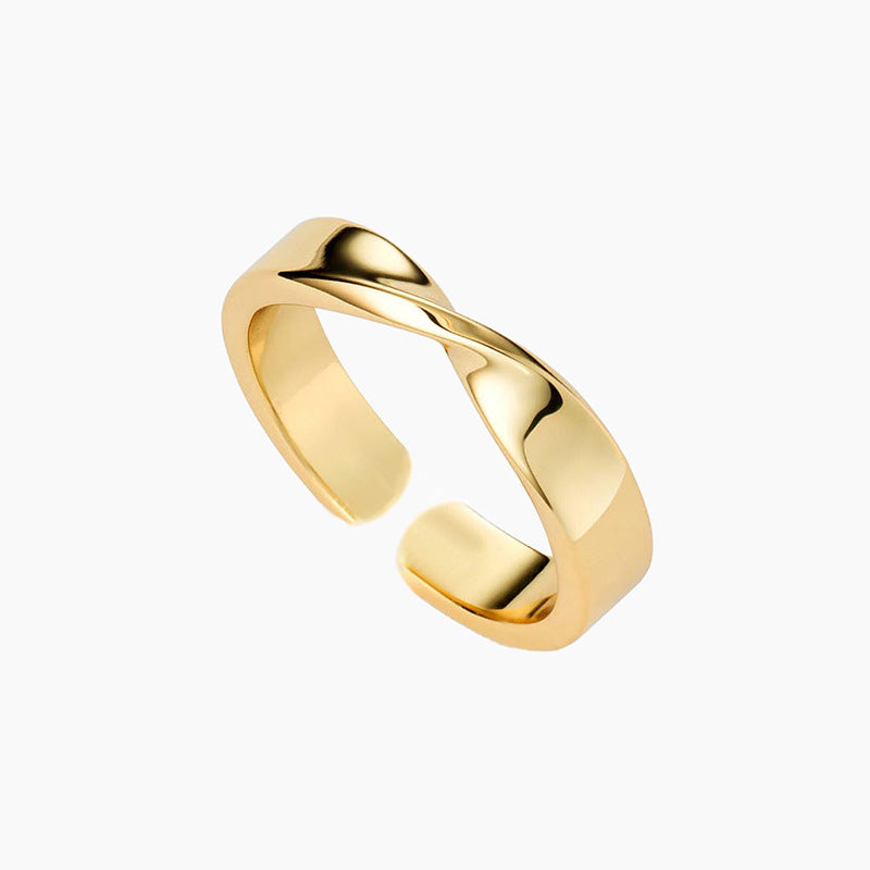 “Twist Muse” S925 Sterling Silver Adjustable Twisted Ring