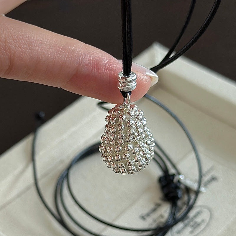 “Lucky Gourd” S925 Sterling Silver Adjustable Long Gourd Necklace