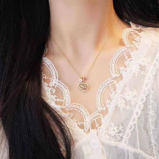 Fortune Gourd Enamel Lucky Gourd Necklace 925 Sterling Silver