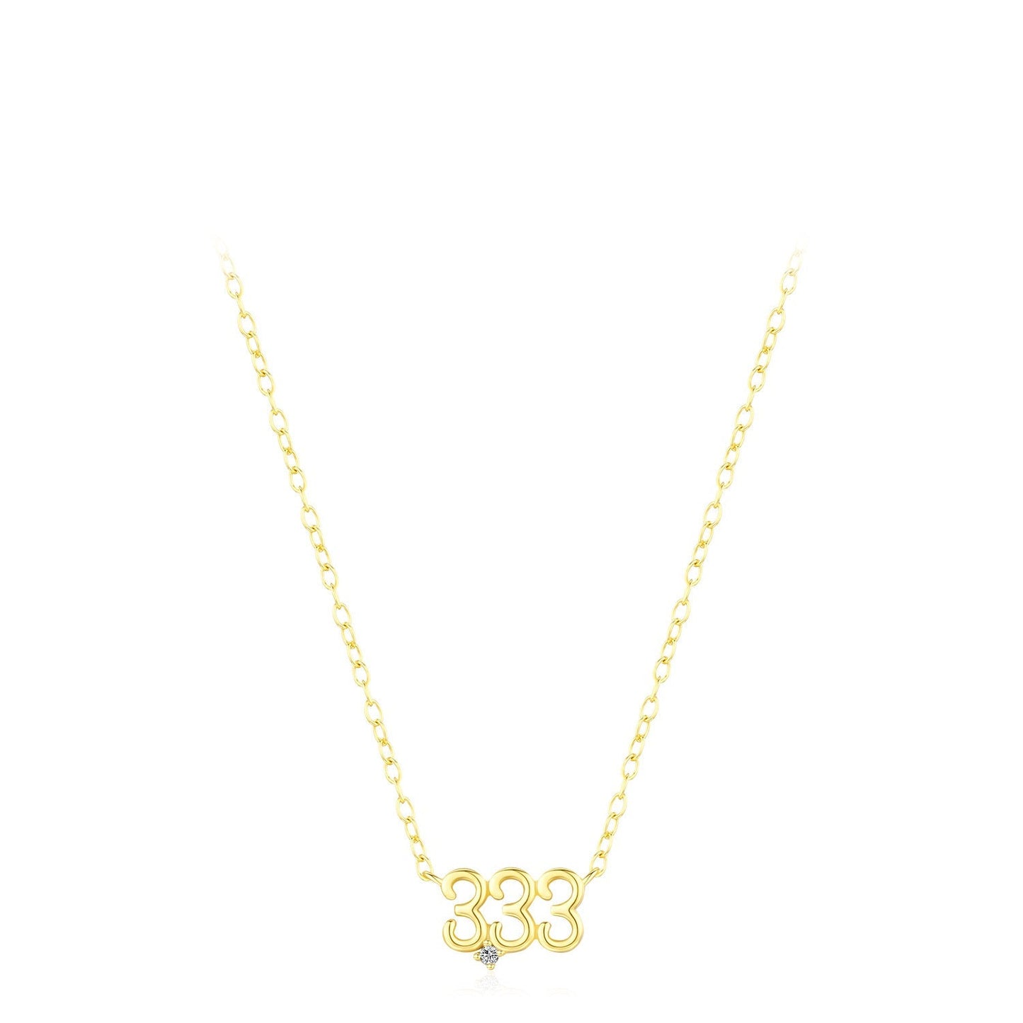 Lucky Number Personalized Necklace 925 Sterling Silver Zircon Charm