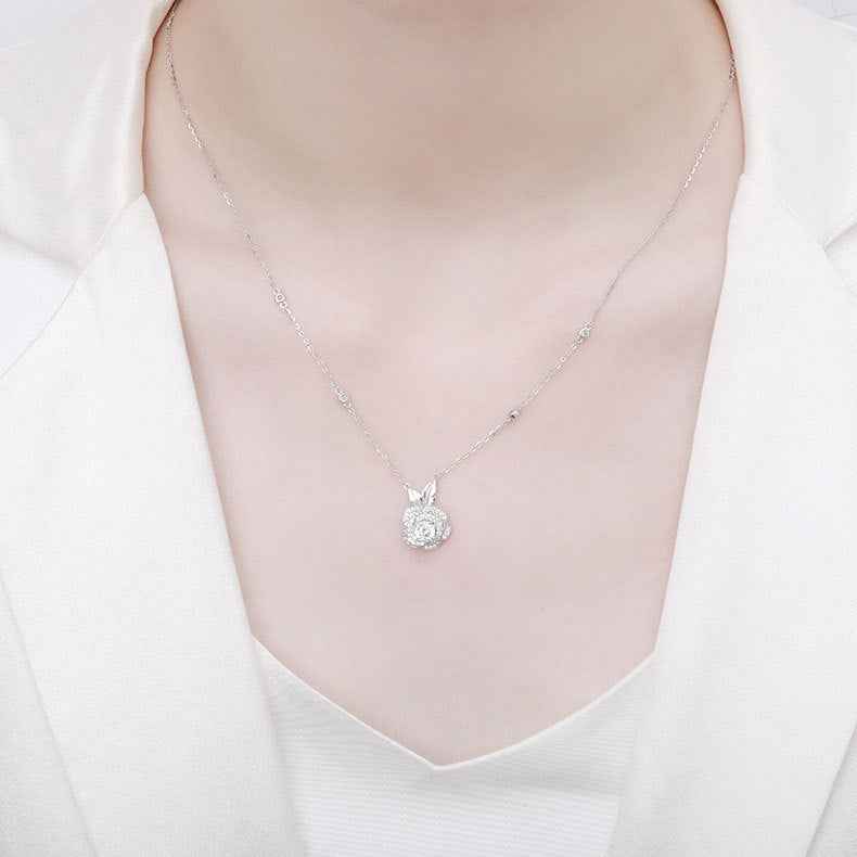 925 Sterling Silver Moissanite Rose Jewelry Set – Rose Éternelle