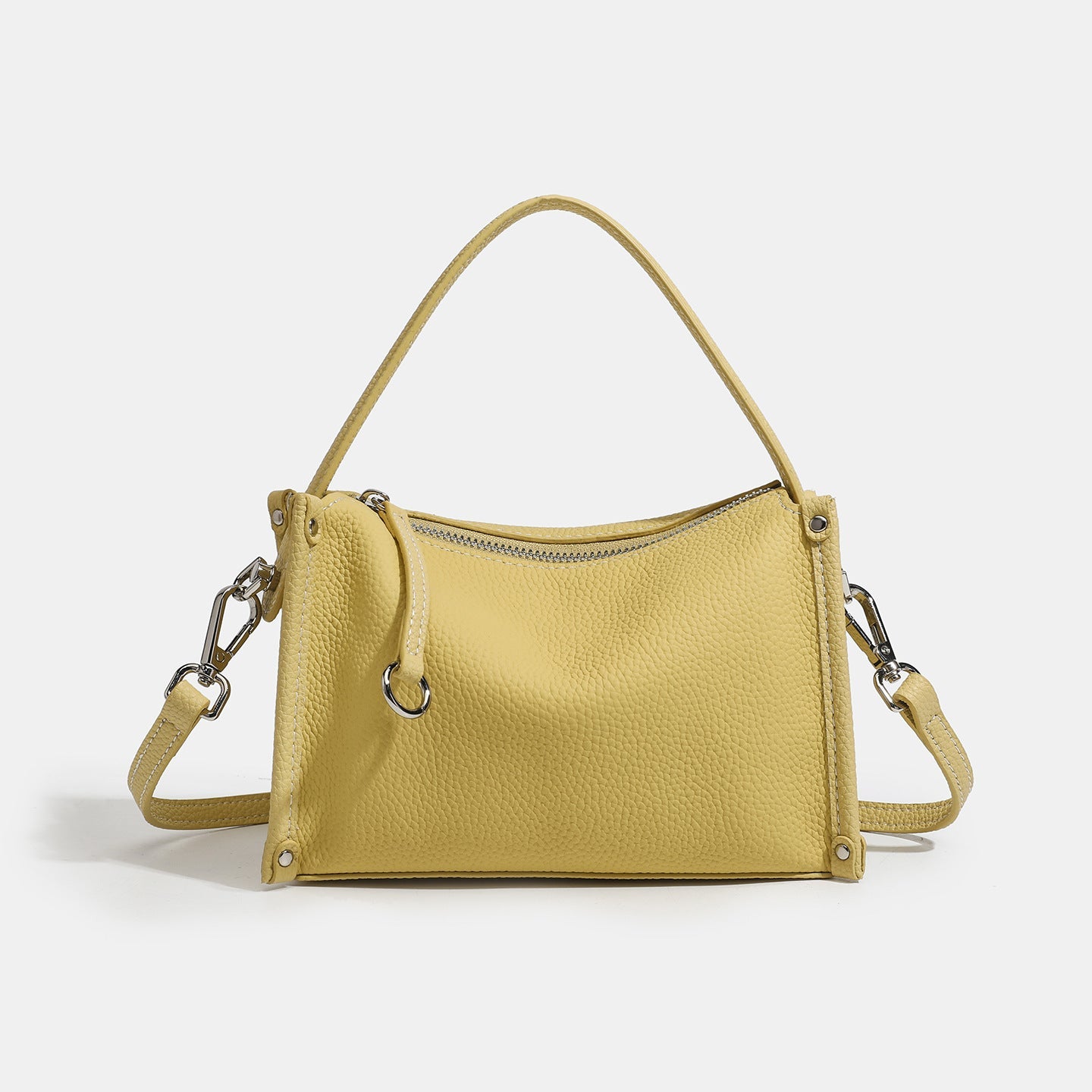 Women's Pebbled Cowhide Foldover Crossbody Clutch Bag